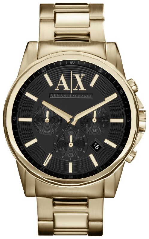 Armani Exchange Men's Gold Stainless Steel Chronograph Watch AX2095