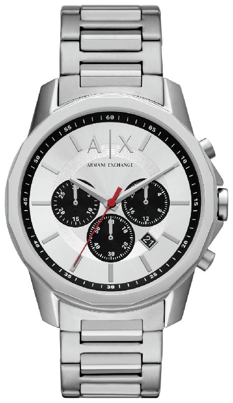 Armani Exchange AX1742 Men's Silver Stainless Steel Chronograph Watch, 44mm