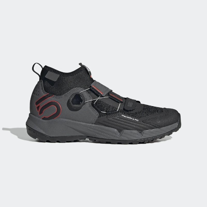 Five Ten Men's Trailcross Pro Clip-In MTB Shoes - Grey Five / Core Black / Red