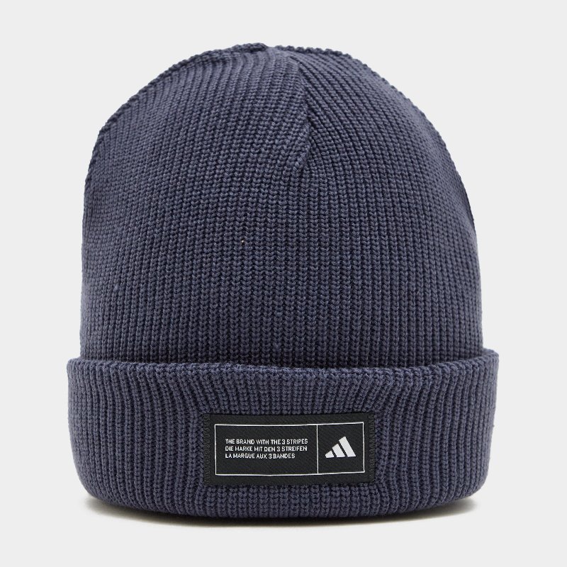adidas Men's Essentials Beanie in Shadow Navy/Black/Semi Lucid Blue