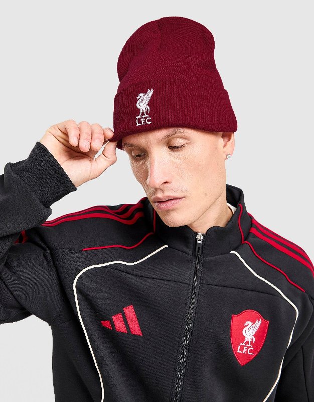adidas Liverpool FC Beanie Hat in Red with Woven Crest