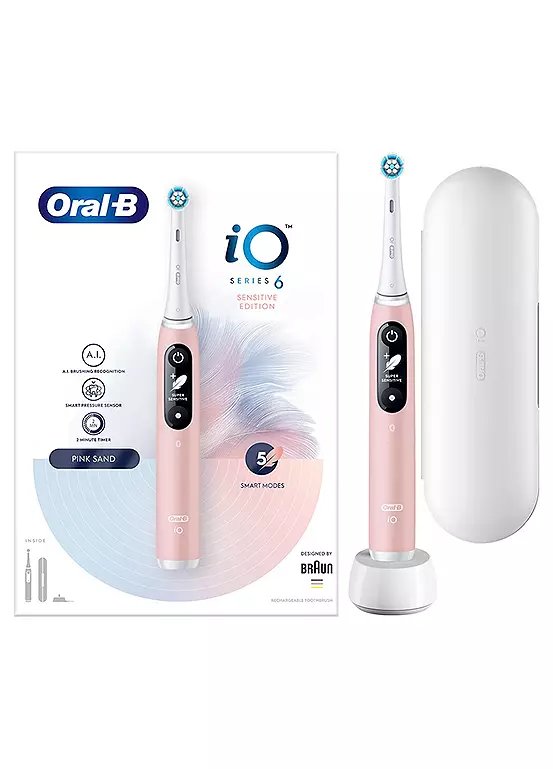 Oral-B iO 6 Electric Toothbrush in Pink with Travel Case