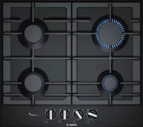 Bosch Series 6 PCP6A6B90 60cm 4 Zone Gas Hob in Black
