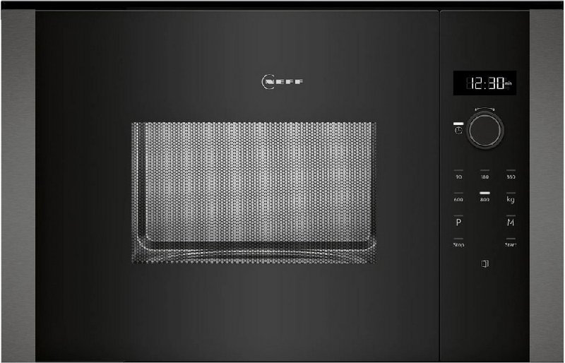 Neff HLAWD23G0B Graphite Grey Built-In Microwave Oven with Hydrolytic Cleaning, 20L Capacity