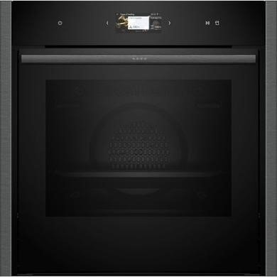 Neff N90 B64FS31G0B Slide and Hide Single Oven with Steam Function - Black, 71L