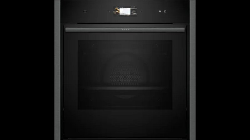 Neff N90 B64VS71G0B Slide and Hide Single Oven with Added Steam Function, 71L, Graphite Grey