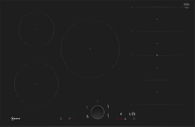 Neff N90 80cm 5 Zone Induction Hob in Black with Twist Pad Control