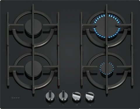 Neff T26PIP4S0 Black Gas Hob with FlameSelect - 4 Burners
