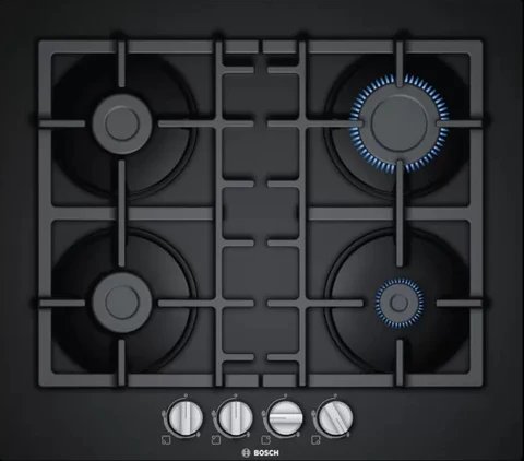 Bosch Series 4 PNP6B6B90 Black 4 Zone Gas Hob