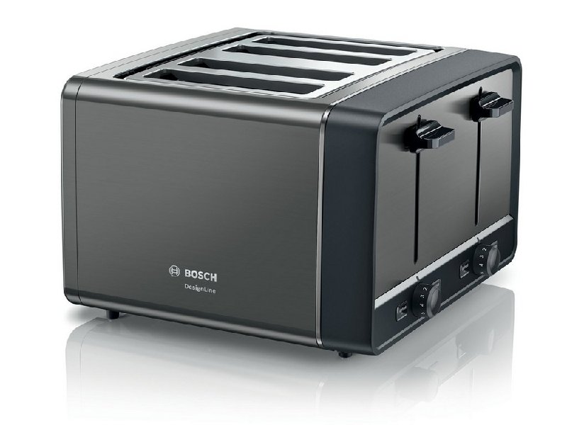 Bosch TAT5P445GB Designline Egro 4 Slice Toaster in Anthracite
