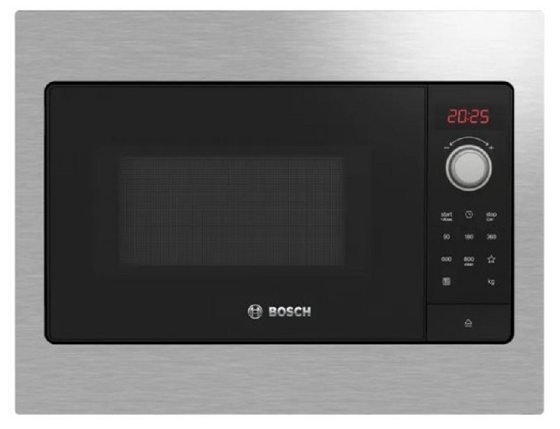 Bosch Series 2 BFL523MS3B Built-In Microwave Oven, 20L Capacity, 800W, Stainless Steel
