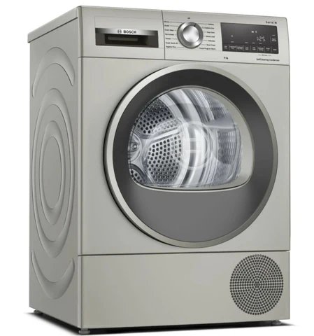 Bosch Series 6 WQG245S9GB 9kg Heat Pump Condenser Tumble Dryer in Silver