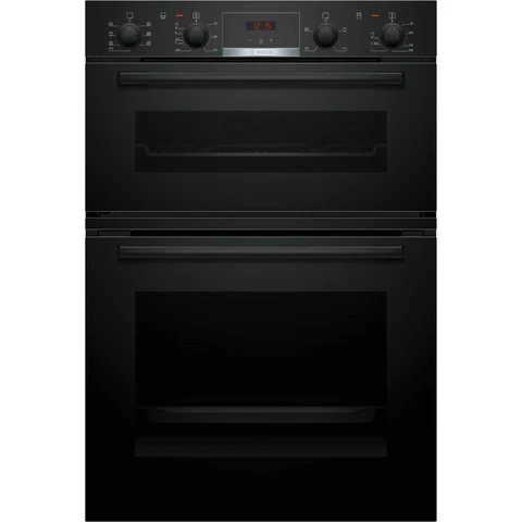 Bosch Series 4 MBA533BB3B Black Built-In Double Oven with 3D Hot Air