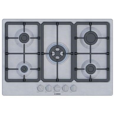 Bosch Series 4 PGQ7B5K90 Stainless Steel 75cm Gas Hob with 5 Cooking Zones