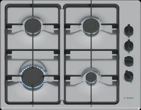 Bosch Series 2 PBP6B5K60 60cm Stainless Steel Gas Hob with 4 Cooking Zones