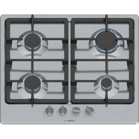 Bosch Series 4 60cm 4 Burner Gas Hob in Stainless Steel