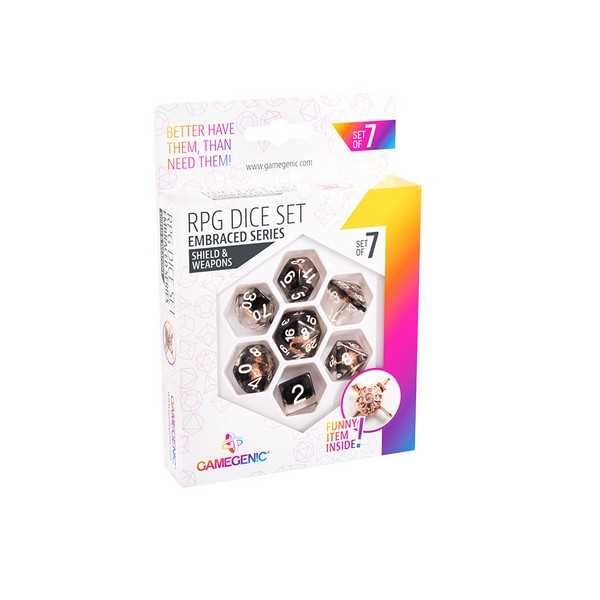 Gamegenic Embraced Series Shield & Weapons RPG Dice Set (7 Dice)