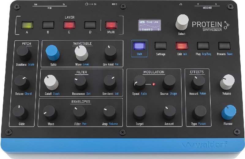 Waldorf Protein Desktop Module Wavetable Synthesiser