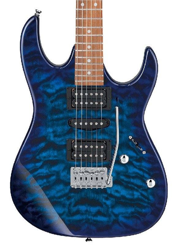 Ibanez GRX70QA Electric Guitar in Transparent Blue Burst