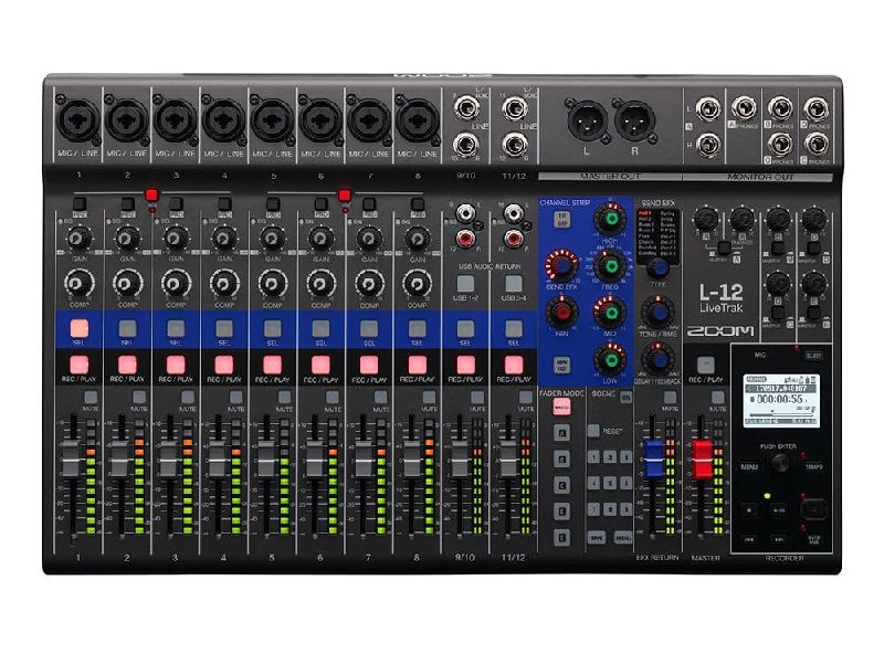Zoom LiveTrak L-12 Digital Mixer with 12 Channels and USB Interface