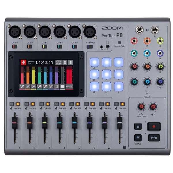 Zoom PodTrak P8 Podcasting Station with 6 XLR Inputs and 4.3-inch Touchscreen