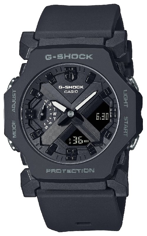 Casio G-SHOCK GA-2300-1AER Men's Digital-Analogue Watch, Black Resin Strap, 200m Water Resistant