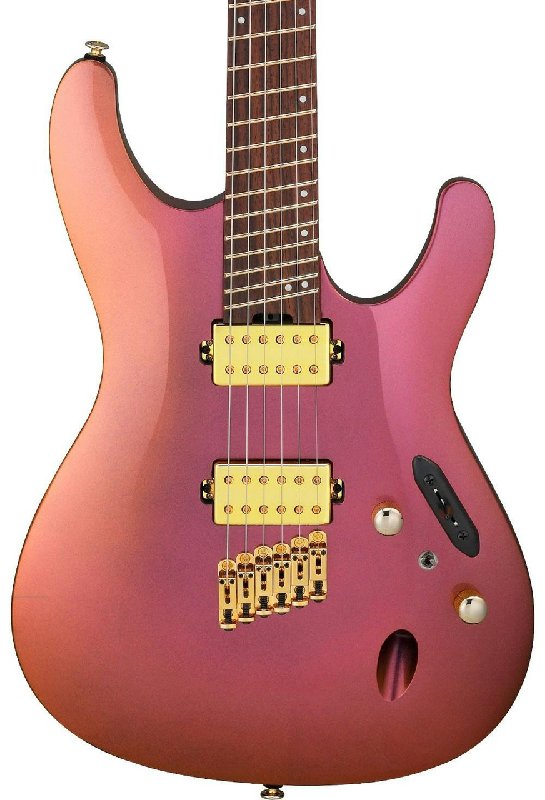 Ibanez SML721-RGC Axe Design Lab Multiscale Electric Guitar in Rose Gold Chameleon