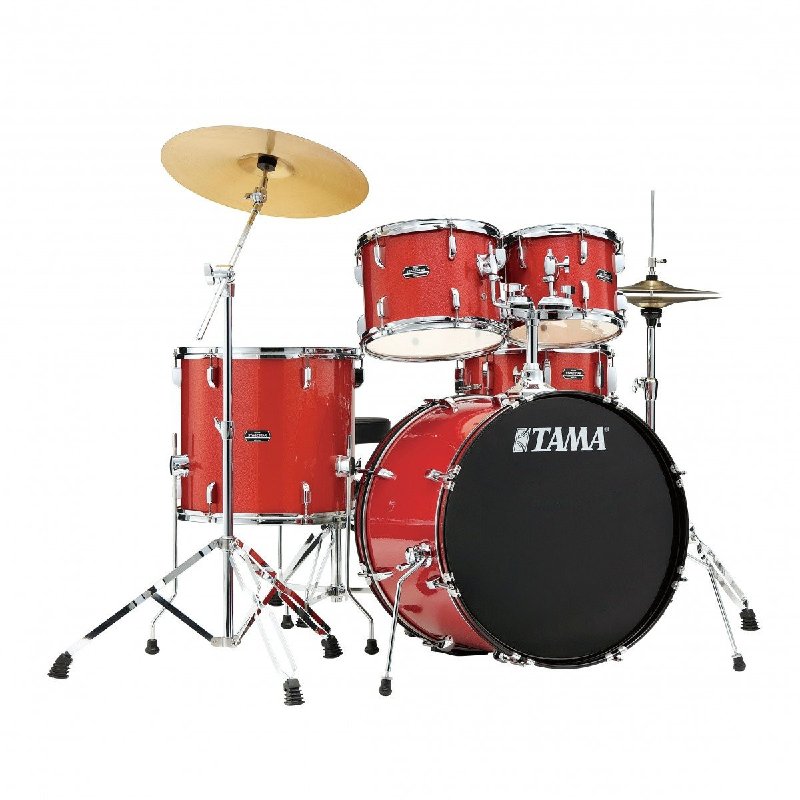 Tama Stagestar 20" 5-Piece Drum Kit in Candy Red Sparkle with Hardware and Zildjian Planet Z Cymbals
