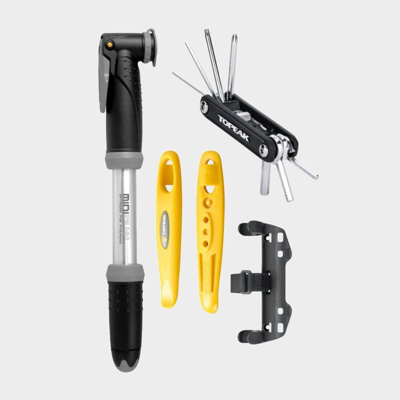 Topeak Essentials Cycling Accessory Kit with Mini Pump, X-Tool+ and Levers