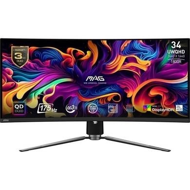 MSI MAG 341CQP 34-inch QD-OLED UltraWide Curved Gaming Monitor, 175Hz, 0.03ms