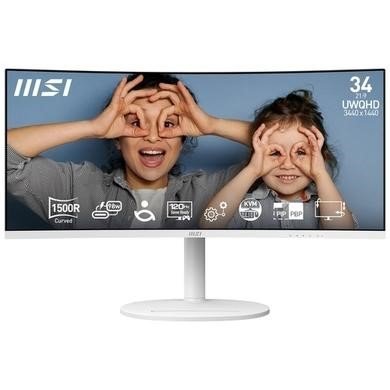 MSI Modern MD342CQPW 34-inch UWQHD 120Hz 1ms Curved White VA Monitor