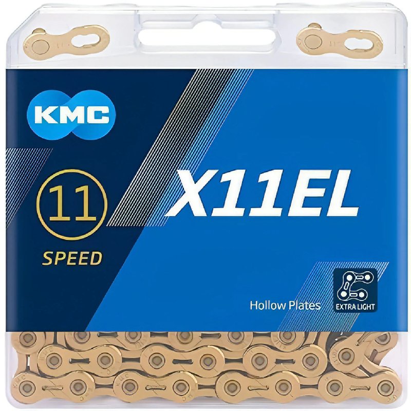 KMC X11 Extra Light 11-Speed Bicycle Chain, 118 Links, Gold