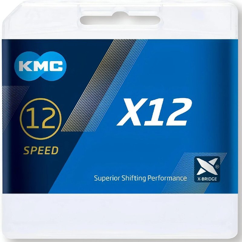 KMC X12 12-Speed Bicycle Chain, 126 Links, Silver & Black