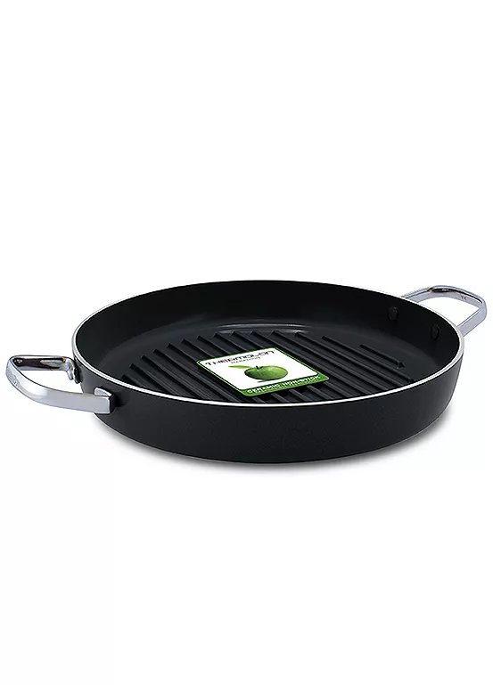 GreenPan Essentials 28cm Griddle Pan, Aluminium, Black