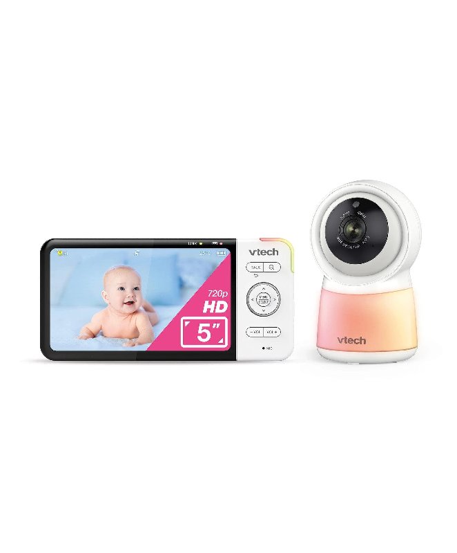 VTech RM5755HD 5-inch Smart Wi-Fi 1080p Video Baby Monitor with Night Light - White