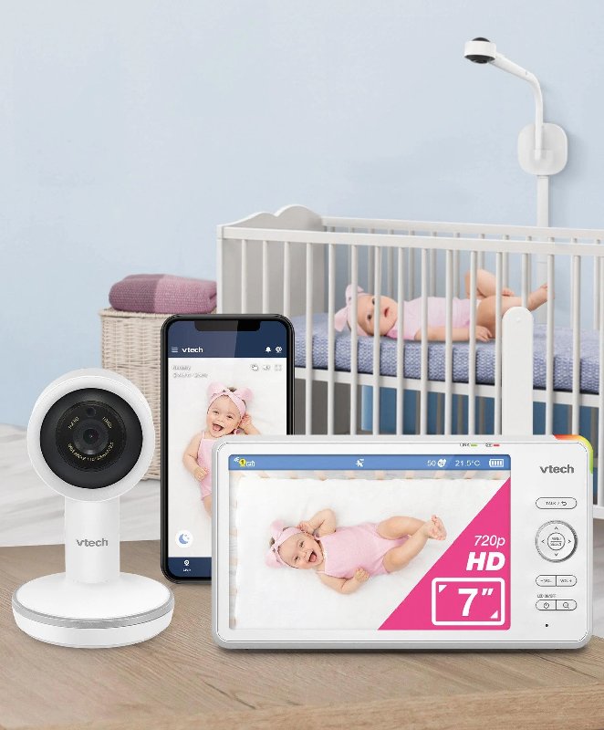 VTech RM7787HD 7-Inch Over-the-Cot Smart Wi-Fi Video Baby Monitor