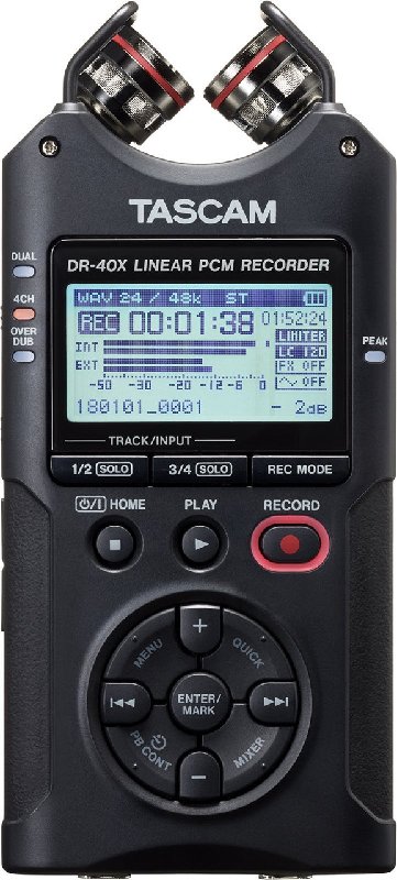Tascam DR-40X Portable Digital Recorder with Dual XLR Inputs