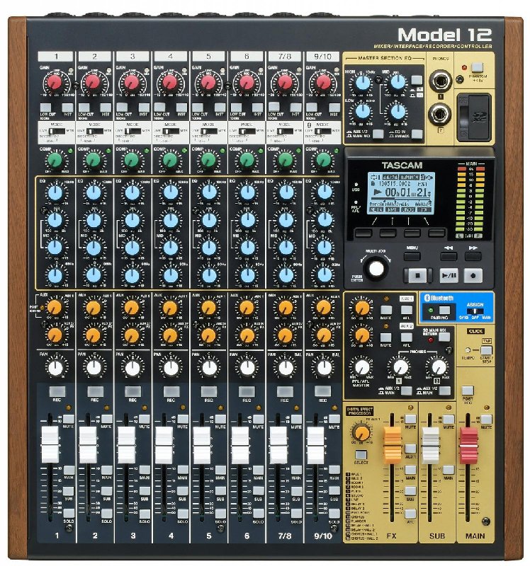 Tascam Model 12 10-Channel Analogue Mixer with 12-Track Digital Recorder and USB Interface
