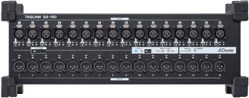 Tascam SB-16D 16-In/16-Out Dante Stage Box with 32-bit ADC and HDIA Preamps