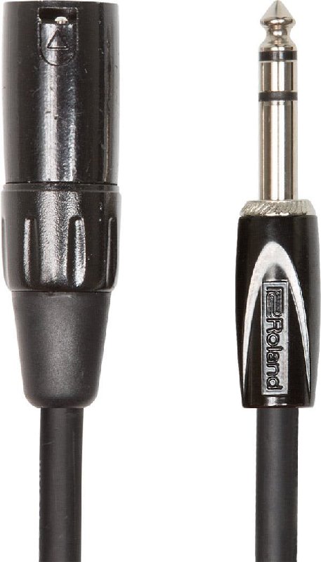 Roland RCC-15-TRXM Black Series 15ft/4.5m Interconnect Cable, TRS Male to XLR Male
