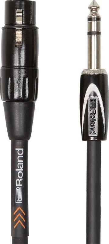 Roland Black Series 15ft/4.5m Balanced Interconnect Cable, TRS Male to XLR Female