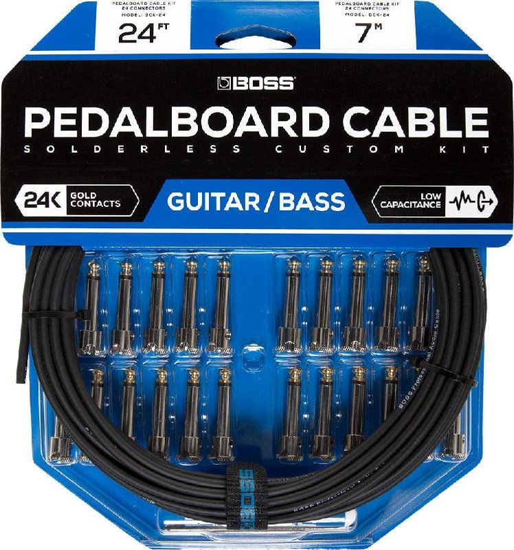 Boss BCK-24 Solderless Pedalboard Cable Kit with 24 Connectors and 7m Cable