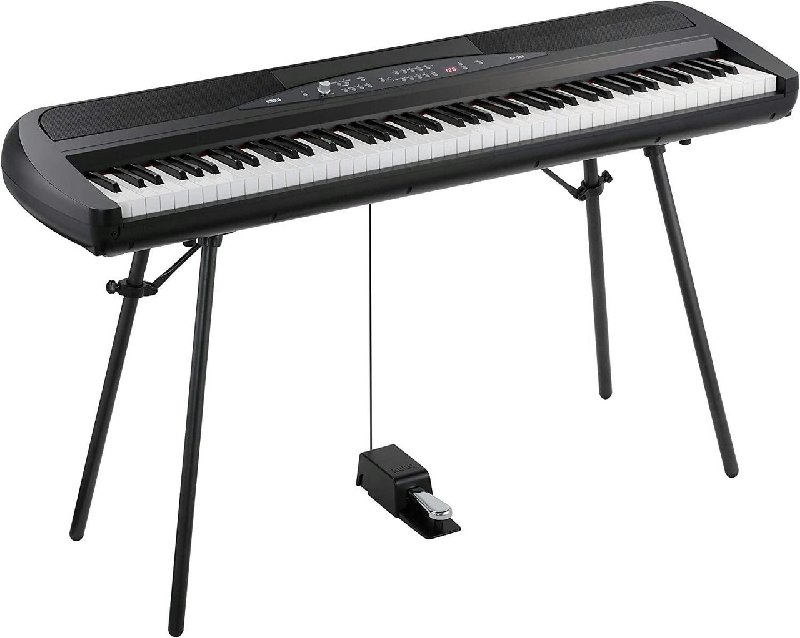 Korg SP280 88-Note Digital Piano in Black with Stand and Sustain Pedal