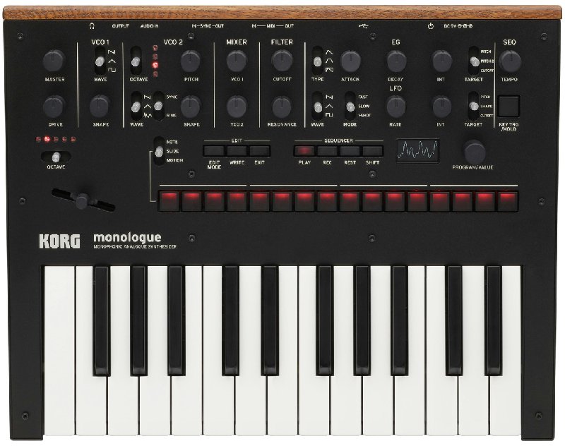Korg Monologue Black Monophonic Analog Synthesizer with 25 Keys