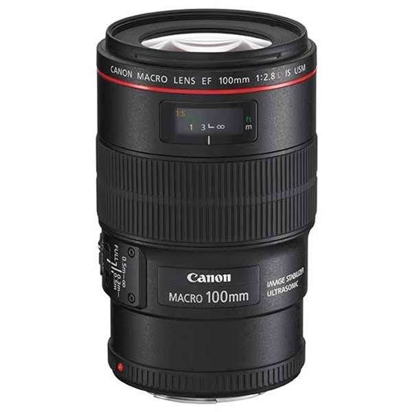 Canon EF 100mm f/2.8L IS USM Autofocus Macro Lens in Black