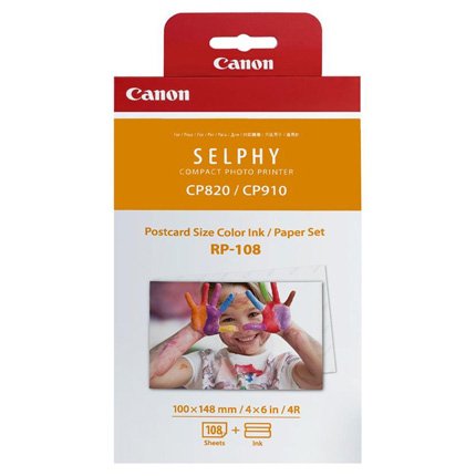 Canon RP-108 Colour Ink and Paper Set for Selphy CP910