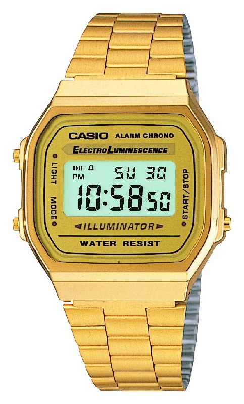 Casio Vintage Retro A168WG-9EF Gold Bracelet Watch with Digital Display