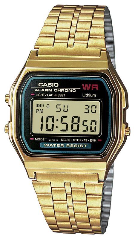 Casio Gold Stainless Steel Bracelet Watch A159WGEA-1EF with Digital Display