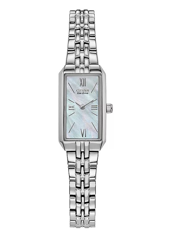 Citizen Eco-Drive Silhouette Ladies' Watch with Champagne Dial and Gold-Tone Stainless Steel Bracelet