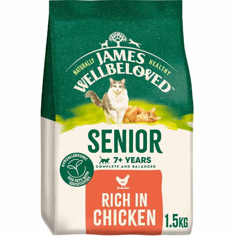 James Wellbeloved Senior Dry Cat Food - Chicken 1.5kg